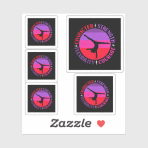 Sterke moed voor meisjes Gymnastiek Sticker