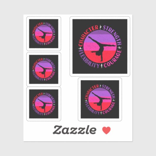 Sterke moed voor meisjes Gymnastiek Sticker (Vel)