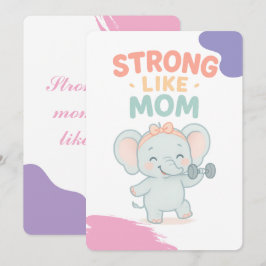 Sterke Moeder Baby Shower Uitnodigingskaart Kaart