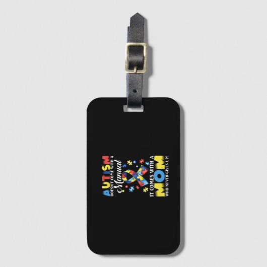Sterke moeder die nooit autisme opvoedt bagagelabel (Voorkant (verticaal))