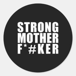 Sterke Moeder Grappige Gym Powerlifting Ronde Sticker