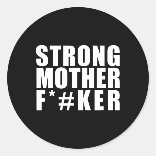 Sterke Moeder Grappige Gym Powerlifting Ronde Sticker (Voorkant)