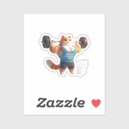 Sterke Moeder Gym Kat Sleutelhanger Sticker