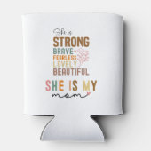 Sterke Moeder Retro Script Groovy Moederdag Blikjeskoeler (Achterkant)