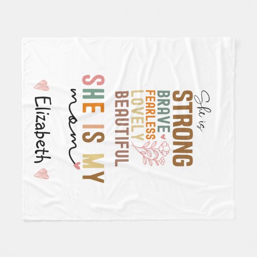 Sterke Moeder Retro Script Groovy Moederdag Fleece Deken (Voorkant (Horizontaal))