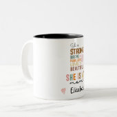 Sterke Moeder Retro Script Groovy Moederdag Tweekleurige Koffiemok (Voorkant links)