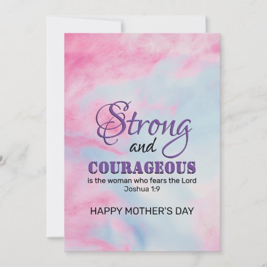STERKE MOEDIGE christelijke Moederdag Feestdagenkaart (Voorkant)