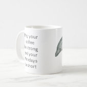 Sterke Mok van koffie met korte maanden dolfijn (Voorkant links)