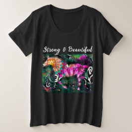 Sterke mooie Abstracte grillige paardenschilderkun Grote Maat T-shirt