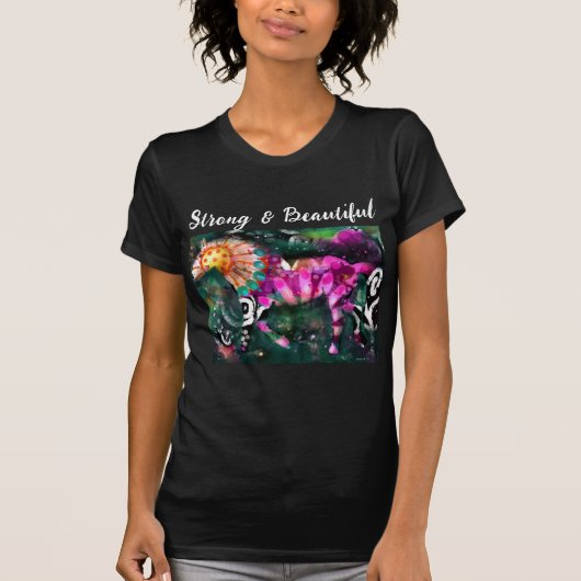 Sterke mooie Abstracte grillige paardenschilderkun T-shirt (Voorkant)