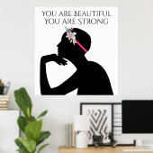 Sterke mooie vrouw poster (Thuiskantoor)