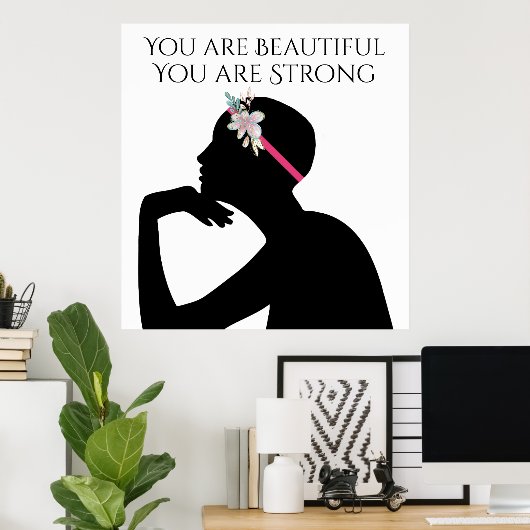 Sterke mooie vrouw poster (Thuiskantoor)