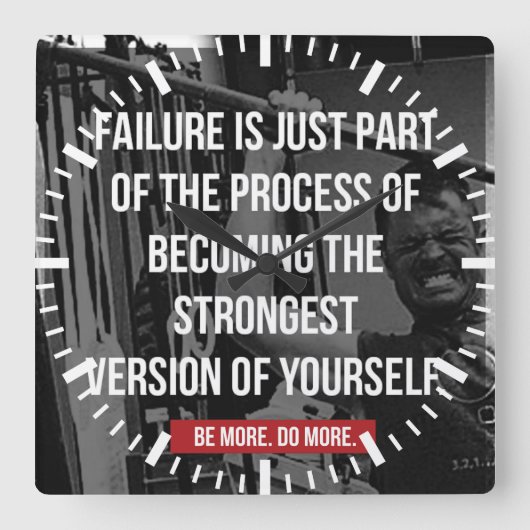 Sterke Motivatie versie van uw eigen werkplan Vierkante Klok (Voorkant)