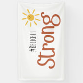 sterke #naam kinderkanker Indoor Banner Sign (Verticaal)