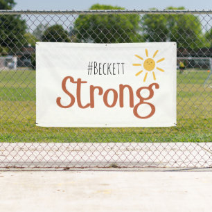 sterke #naam kinderkanker Outdoor Banner Sign