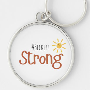 Sterke #Naam Kinderkanker Sleutelhanger Gift