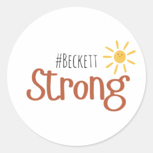 Sterke #naam kinderkanker Stickers