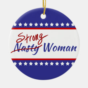 Sterke Nasty vrouw met sterren en strips Keramisch Ornament