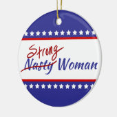 Sterke Nasty vrouw met sterren en strips Keramisch Ornament (Links)