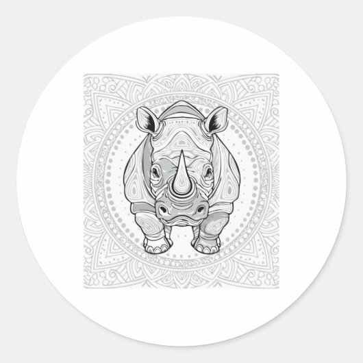 Sterke neushoorn Sticker (Voorkant)