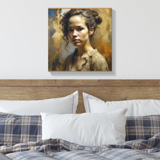 Sterke onafhankelijke jonge vrouw: boeiende schoon canvas afdruk (Insitu (Slaapkamer))