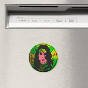 Sterke, onafhankelijke vrouwen met krullend haar. magneet
