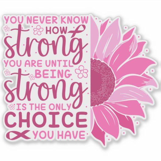 Sterke ondersteuning voor borstkankerbewustzijn sticker (Voorkant)