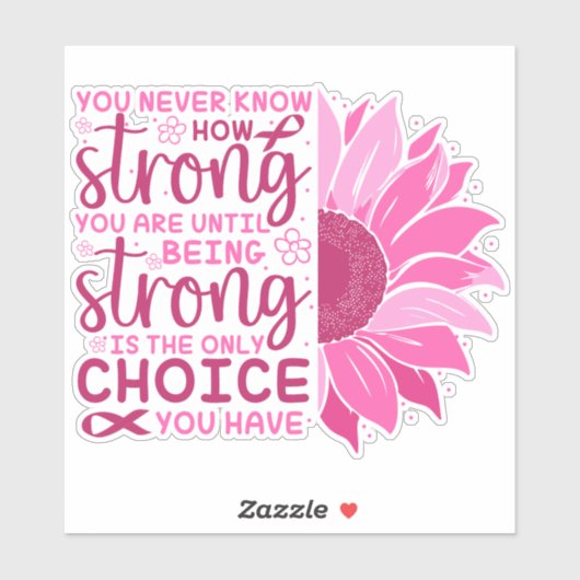 Sterke ondersteuning voor borstkankerbewustzijn sticker (Vel)