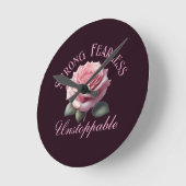 Sterke onverschrokken en roze roze roze T-shirt Ronde Klok (Hoek)