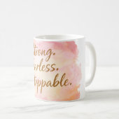 Sterke Onverschrokken Onstuitbare Motivatie Koffie Koffiemok (Voorkant rechts)