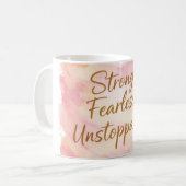 Sterke Onverschrokken Onstuitbare Motivatie Koffie Koffiemok (Voorkant links)