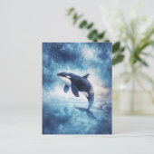 Sterke Orka Walvis Hemelse Melkweg Briefkaart (Staand voorkant)