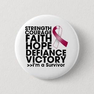 Sterke overwinning van de Throat Cancer Hope Ronde Button 5,7 Cm