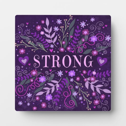 Sterke Paarse Inspirerend Hart Bloemen  Fotoplaat (Voorkant)