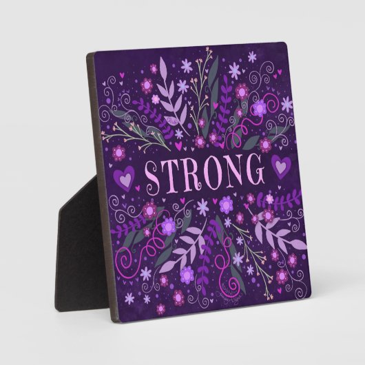 Sterke Paarse Inspirerend Hart Bloemen  Fotoplaat (Voorkant)