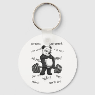 Sterke Panda Deadlift Shirt Man Bodybuilder Beer P Sleutelhanger