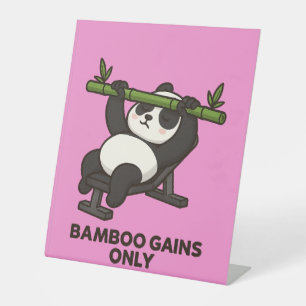 Sterke Panda Workout Wallpaper Motivatie animati Reclamebord Met Voetstuk
