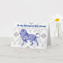 Sterke pap Lion Pun Heartfelt Vaderdag Kaart