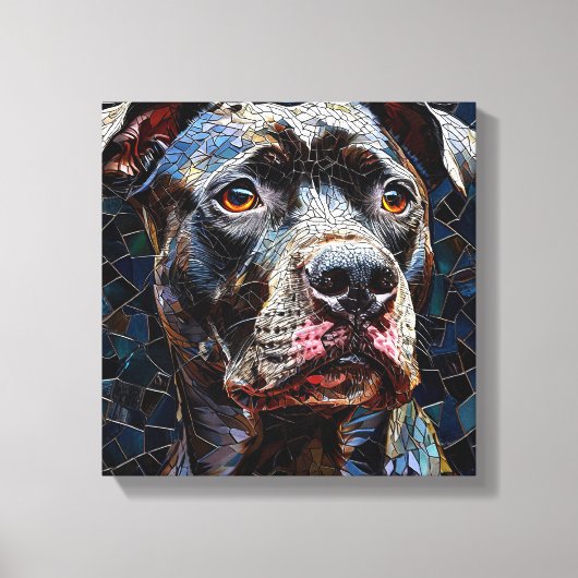 Sterke Pitbull hond Canvas Afdruk (Voorkant)