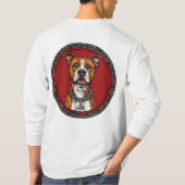 Sterke Pitbull hond T-shirt (Achterkant)