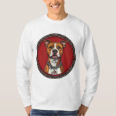 Sterke Pitbull hond T-shirt (Voorkant)