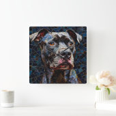 Sterke Pitbull hond Vierkante Klok (Huis)