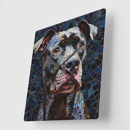 Sterke Pitbull hond Vierkante Klok (Hoek)