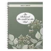 Sterke quote en aangepaste naam floral notitieboek (Voorkant)