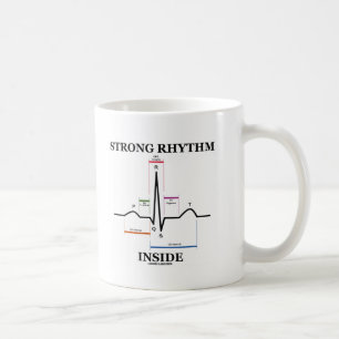 Sterke ritme binnenin (ECG/EKG hartslag) Koffiemok