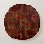 Sterke rode roodhuid over onbewerkt grijs rond kussen (Voorkant)