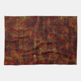 Sterke rode roodhuid over onbewerkt grijs theedoek