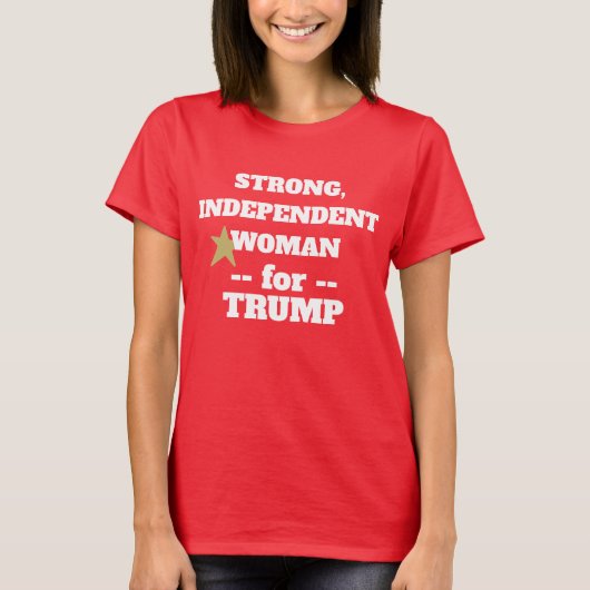 Sterke rode vrouw voor Trump T-shirt (Voorkant)