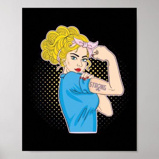 Sterke Rosie De Riveter Breast Kanker Bewustheid Poster (Voorkant)