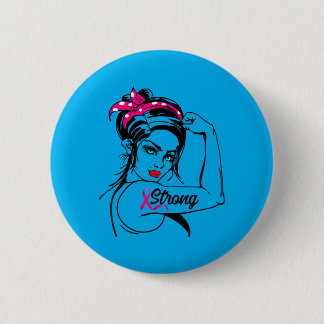 Sterke Rosie The Riveter Borstkanker Bewustzijn Ronde Button 5,7 Cm
